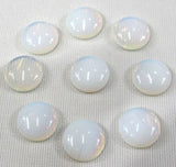 50pcs 16mm Natural Opal Stone Flat Back Cabochons No Hole Beads