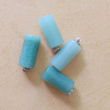 50pcs Natural Green Aventurine Stone Cylinder Pendants for Jewelry Making