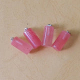 50pcs Cherry Quartz Cylinder Pendants for Jewelry Making