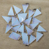 50pcs Opal Stone Triangle Shape Charms Pendants for Necklace Making