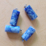 50pcs/lot Natural Sodalite Stone Cylinder Pendants for Jewelry Making