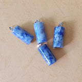 50pcs/lot Natural Sodalite Stone Cylinder Pendants for Jewelry Making