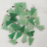 50pcs Green Aventurine Triangle Charms Pendants for Necklace Making