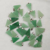 50pcs Green Aventurine Triangle Charms Pendants for Necklace Making