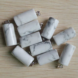 50pcs/lot Natural Stone Cylinder Charms Pendants for Jewelry Making