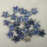 50pcs Natural Sodalite Stone Star Charms Pendants for Jewelry Making