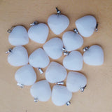 50pcs Natural Stone Heart Pendants 20mm