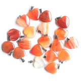 50pcs Natural Stone Heart Charms Pendants for Jewelry Making 20mm