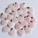 50pcs Natural Stone Heart Charms Pendants for Jewelry Making 20mm