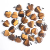 50pcs Natural Stone Heart Charms Pendants for Jewelry Making 20mm