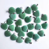 50pcs Natural Stone Heart Charms Pendants for Jewelry Making 20mm