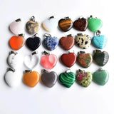 50pcs Natural Stone Heart Charms Pendants for Jewelry Making 20mm