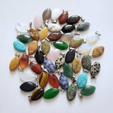 50pcs Natural Stones Horse Eye Charms Pendants for DIY Necklaces