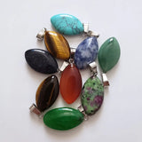 50pcs Natural Stones Horse Eye Charms Pendants for DIY Necklaces