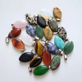 50pcs Natural Stones Horse Eye Charms Pendants for DIY Necklaces
