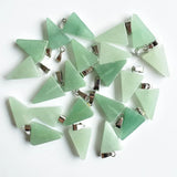 50pcs Natural Green Aventurine Triangle Charms Pendants for Necklace Making