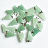50pcs Natural Green Aventurine Triangle Charms Pendants for Necklace Making