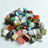 50pcs Natural Stone Mixed Irregular Shape Pendants Charms Jewelry