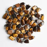 50pcs Natural Stone Mixed Irregular Shape Pendants Charms Jewelry