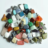 50pcs Natural Stone Mixed Irregular Shape Pendants Charms Jewelry