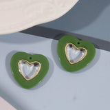 50pcs Heart Floating Locket Charms DIY Jewelry Earring Pendant