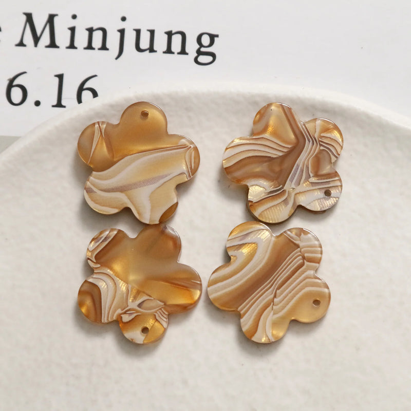 50pcs 22mm Cartoon Flowers Acrylic Beads DIY Jewelry Accessory