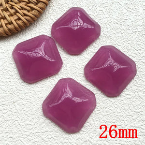 50pcs 26mm Square Resin Flatback Beads DIY Jewelry Earring Accessory