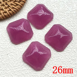 50pcs 26mm Square Resin Flatback Beads DIY Jewelry Earring Accessory