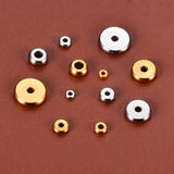 50pcs Stainless Steel Spacer Bead Flat Round Loose Spacer Bead for DIY