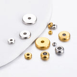 50pcs Stainless Steel Spacer Bead Flat Round Loose Spacer Bead for DIY