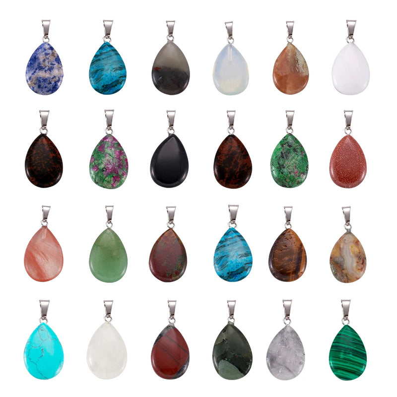 50pcs Assorted Water Drop Pendants for DIY Jewelry Making