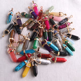 50pcs Rose Quartz Pendulum Healing Reiki 7 Chakra Hexagonal Pointed Necklace