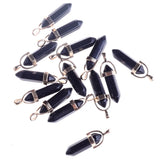 50pcs Rose Quartz Pendulum Healing Reiki 7 Chakra Hexagonal Pointed Necklace