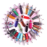 50pcs Strawberry Quartz Stone Pendants Charms Hexagonal Pointed Healing Reiki