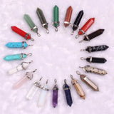 50pcs Strawberry Quartz Stone Pendants Charms Hexagonal Pointed Healing Reiki