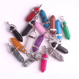 50pcs Strawberry Quartz Stone Pendants Charms Hexagonal Pointed Healing Reiki