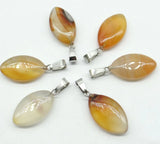50pcs Natural Agates Stone Horse Eye Drop Pendants for Jewelry Making