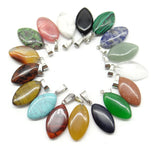 50pcs Natural Agates Stone Horse Eye Drop Pendants for Jewelry Making