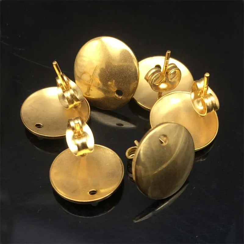 50pcs Stainless Steel Stud Earrings for DIY Jewelry Making