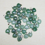 50pcs Green Aventurine Stone Love Heart Pendant DIY Jewelry Making 16mm