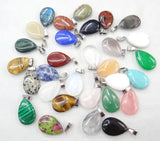 50pcs Natural Stone Water Drop Shape Pendants for Jewelry Making