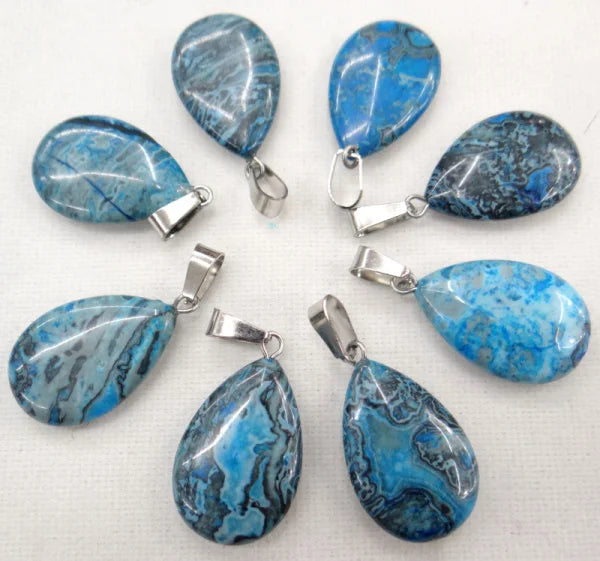 50pcs Natural Stone Water Drop Shape Pendants for Jewelry Making