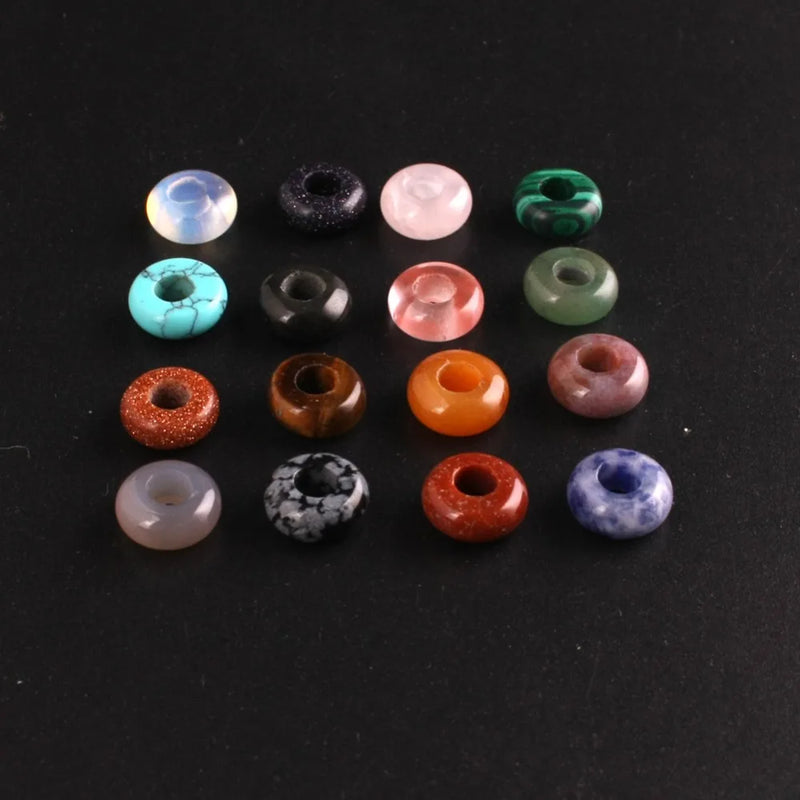 50pcs Opal Natural Stone Flat Beads Mixed DIY Jewelry Making 10*4mm