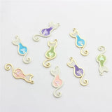 50pcs Alloy Cartoon Cats Floating Locket Charms DIY Jewelry Accessory