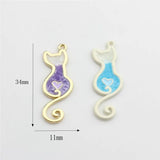 50pcs Alloy Cartoon Cats Floating Locket Charms DIY Jewelry Accessory