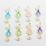 50pcs Alloy Cartoon Cats Floating Locket Charms DIY Jewelry Accessory