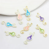 50pcs Alloy Cartoon Cats Floating Locket Charms DIY Jewelry Accessory