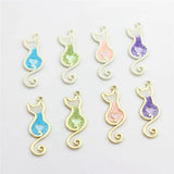 50pcs Alloy Cartoon Cats Floating Locket Charms DIY Jewelry Accessory