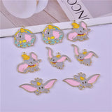 50pcs Alloy Elephant Floating Locket Charms DIY Jewelry Accessory