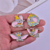 50pcs Alloy Elephant Floating Locket Charms DIY Jewelry Accessory